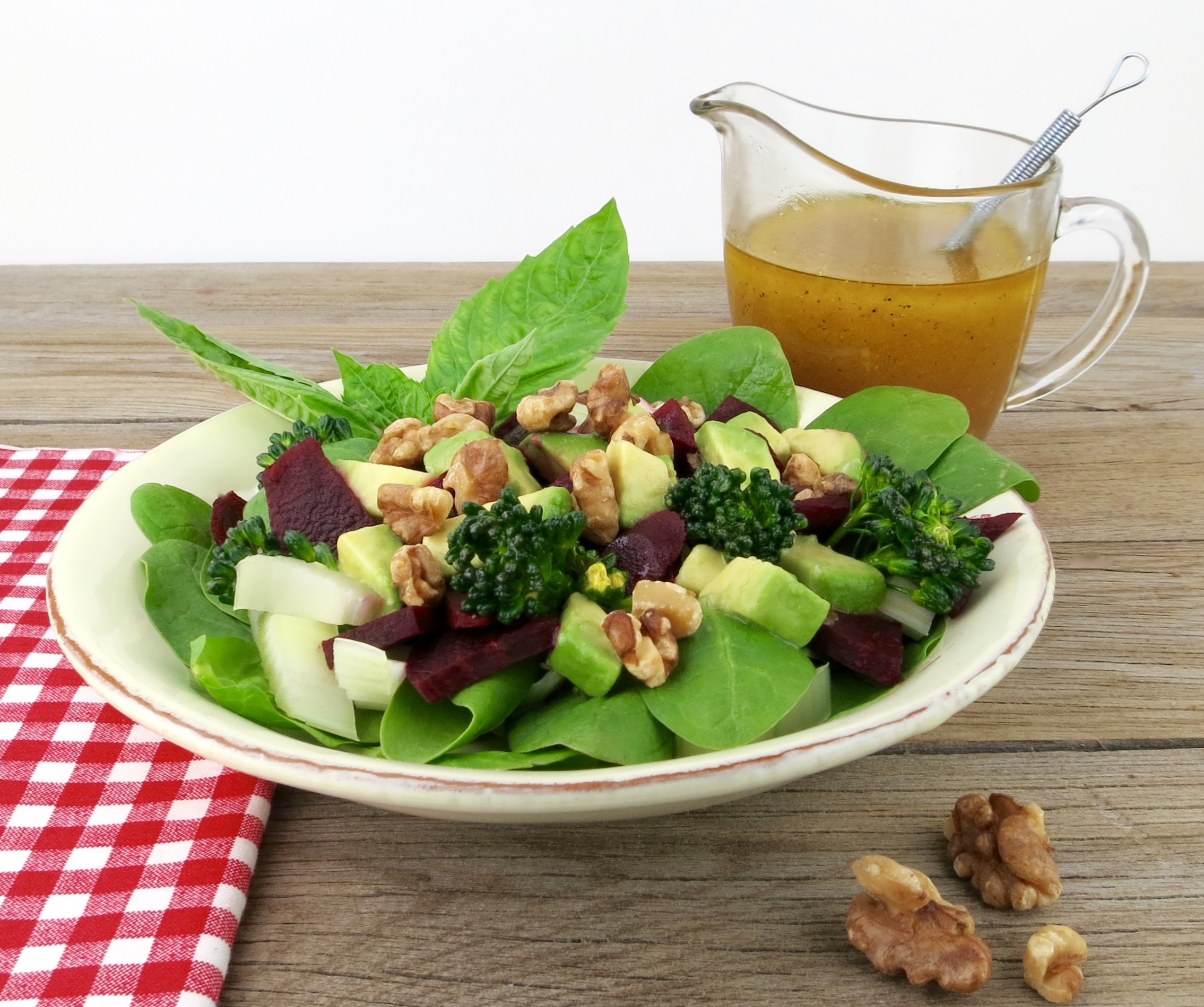 Spinach Beet Brain Food Salad with Omega3 Dressing Jane's Healthy